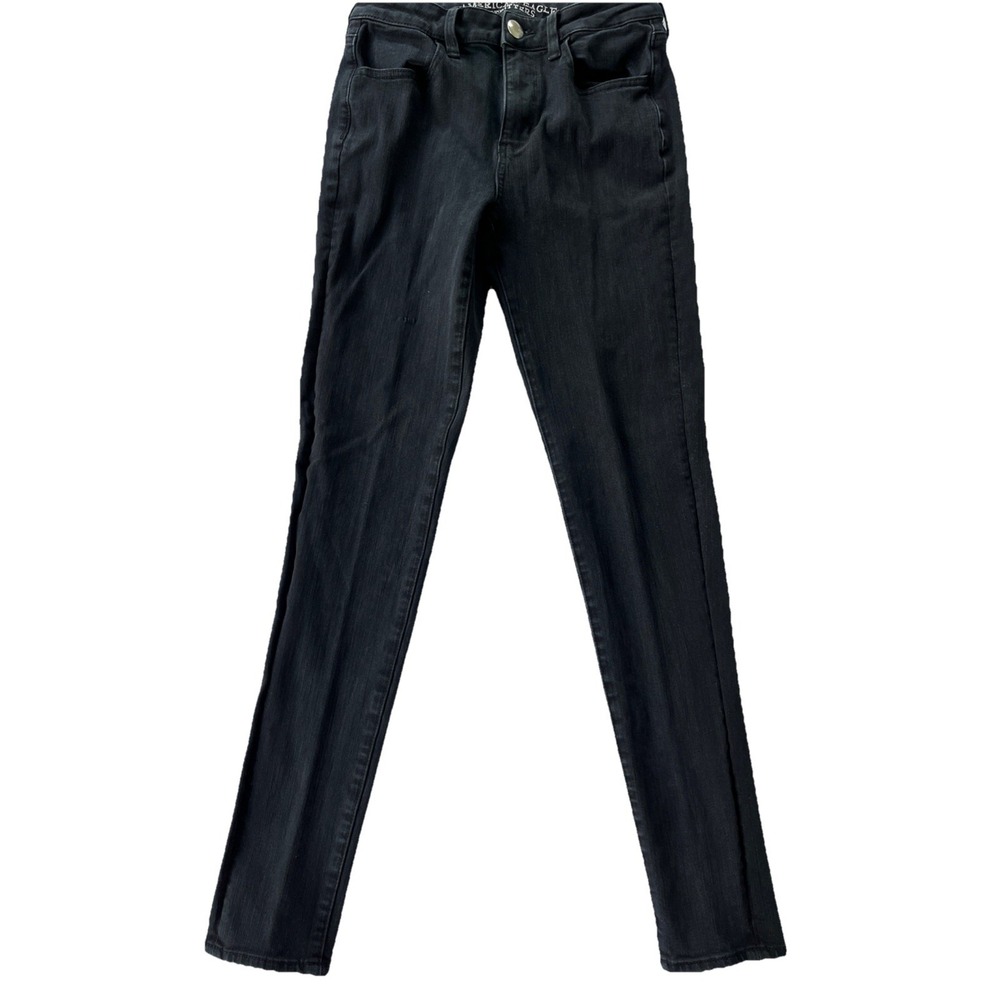 AMERICAN EAGLE 360°‎ Next Level Stretch High Rise Jeggings, Size 4R Black